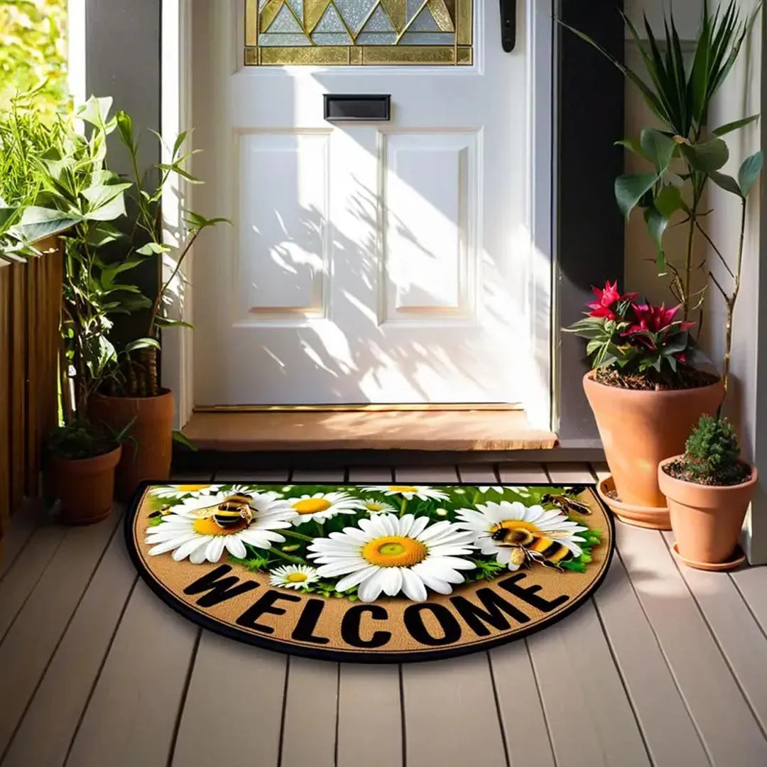 Welcome Bees & Daisy Door Mat