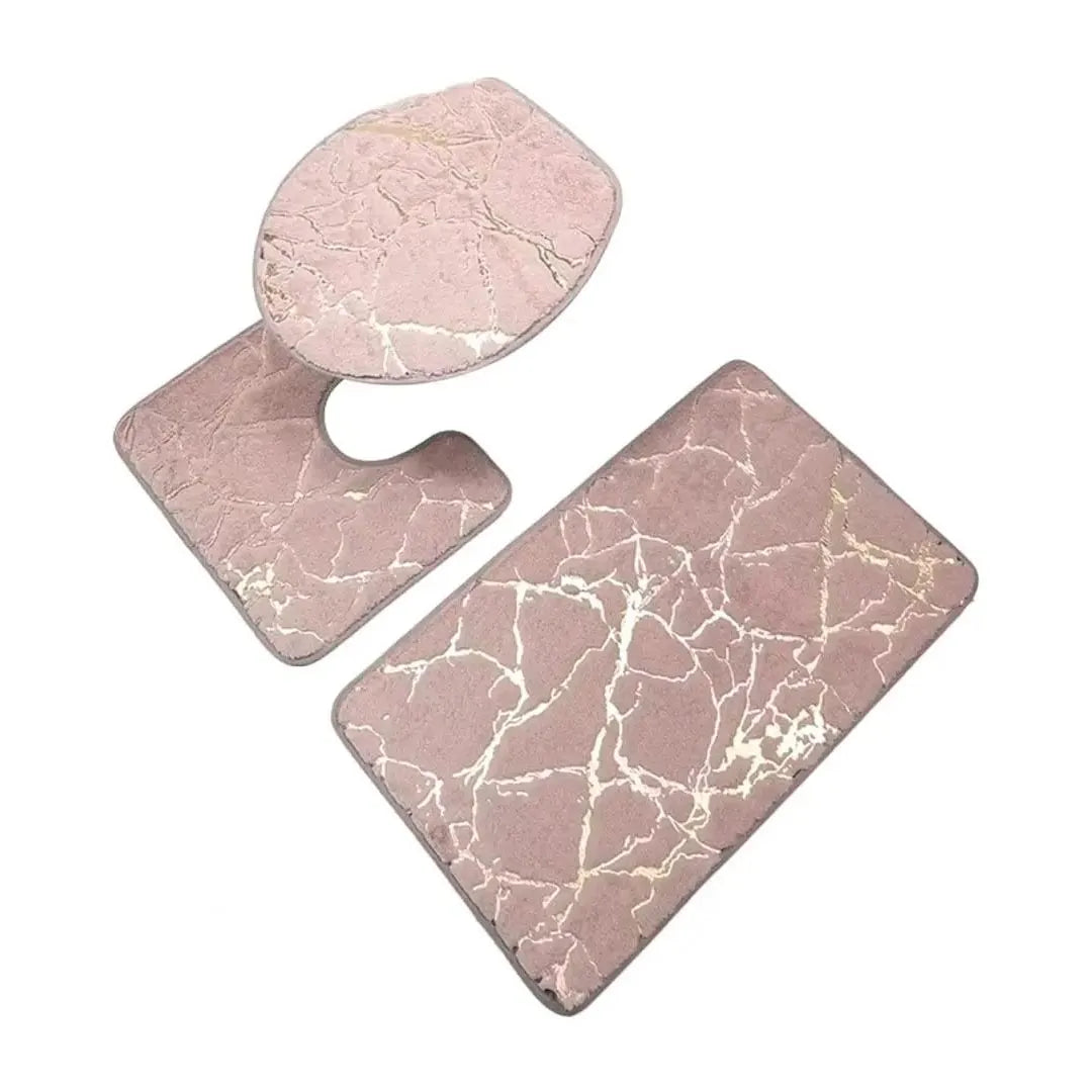 3Pcs Toilet Carpet Set – Quick Dry Bathroom Rugs