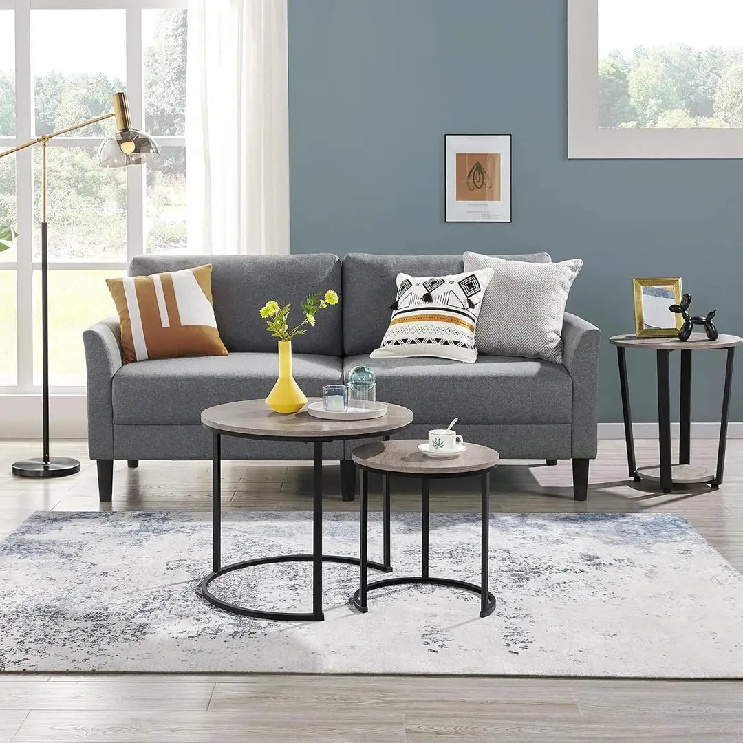Round Nesting Coffee Table Set of 2