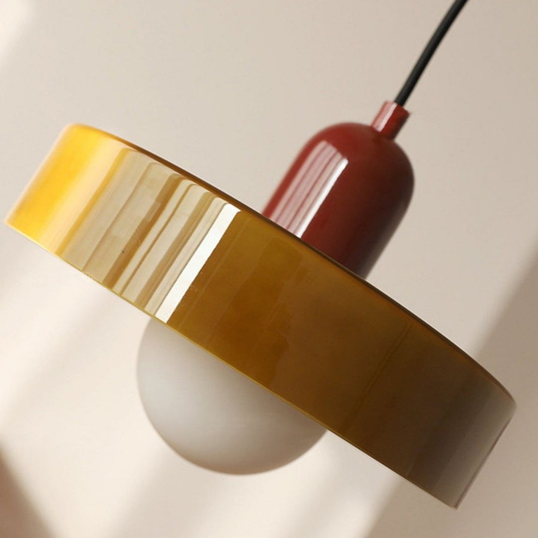Bauhaus Colored Glass Pendant Light - Modern Minimalist Retro Hanging Fixture