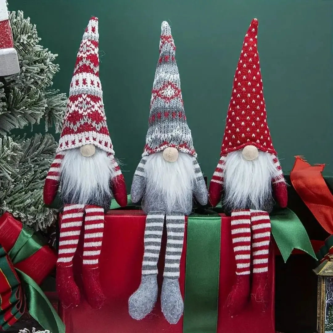 Nordic Christmas Gnome Ornaments - Faceless Santa Elf Pendants