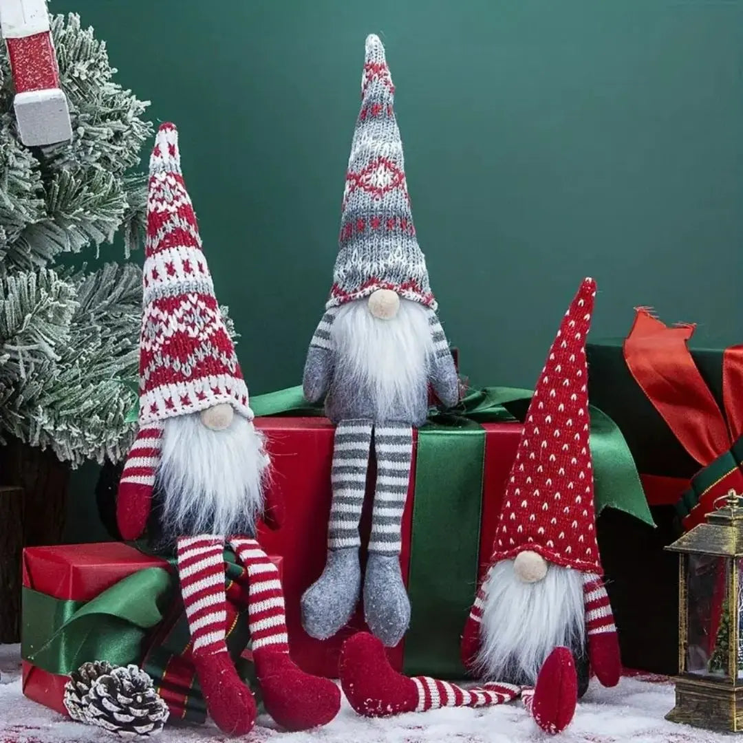 Nordic Christmas Gnome Ornaments - Faceless Santa Elf Pendants