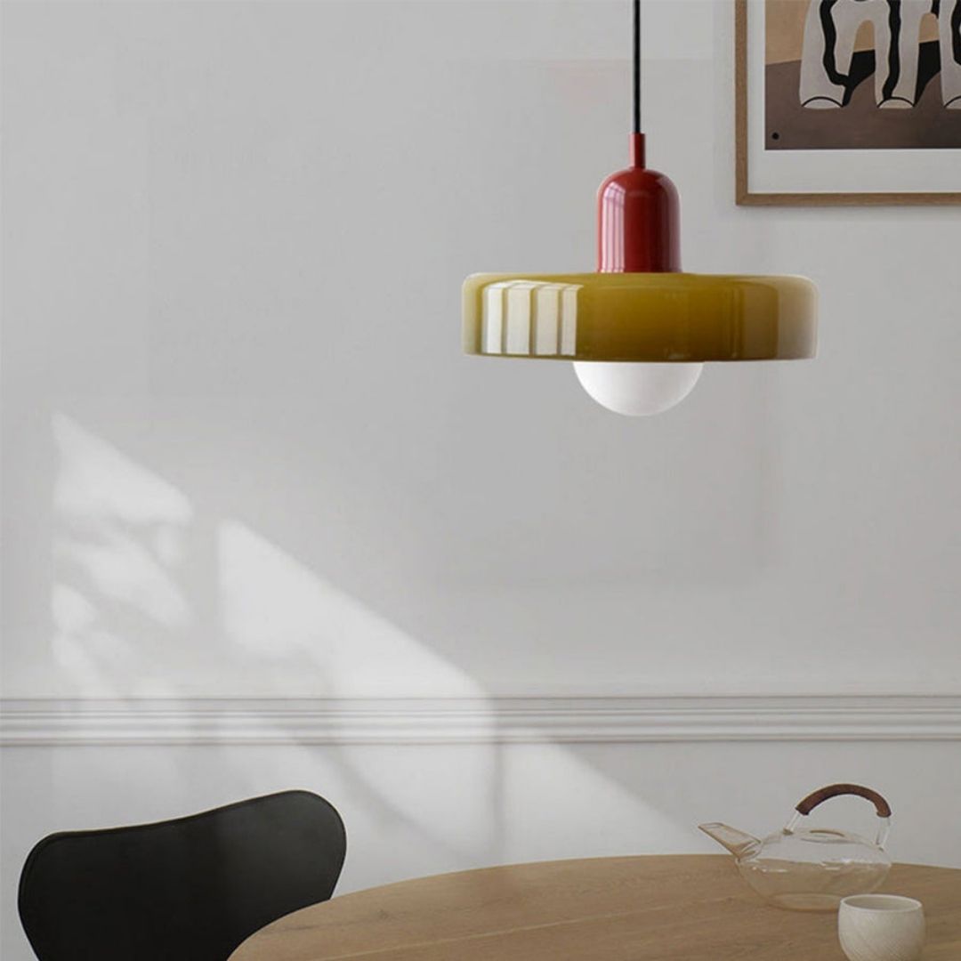 Bauhaus Colored Glass Pendant Light - Modern Minimalist Retro Hanging Fixture