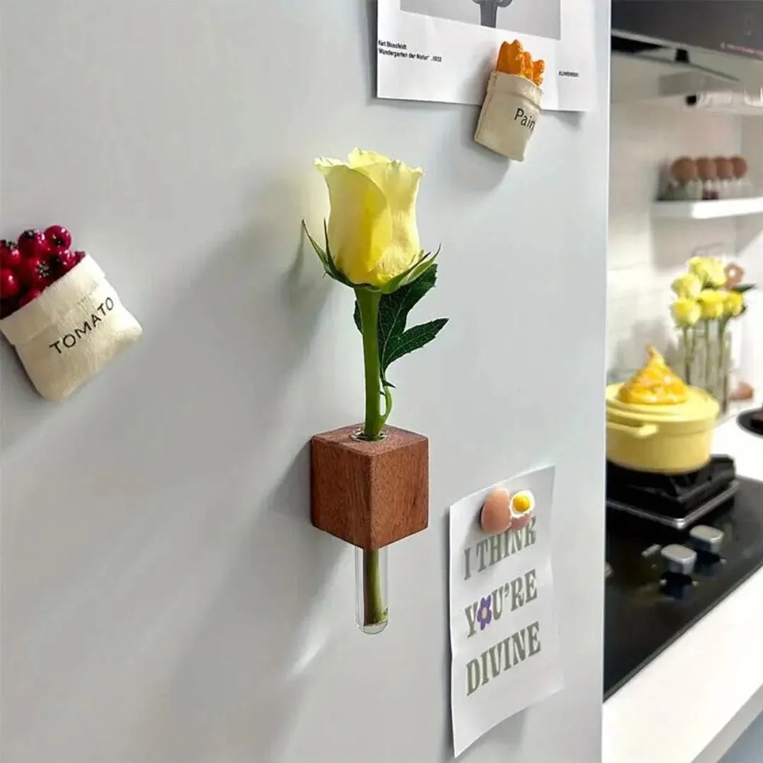 Wooden Test Tube Vase - Magnetic DIY Flower Arrangement