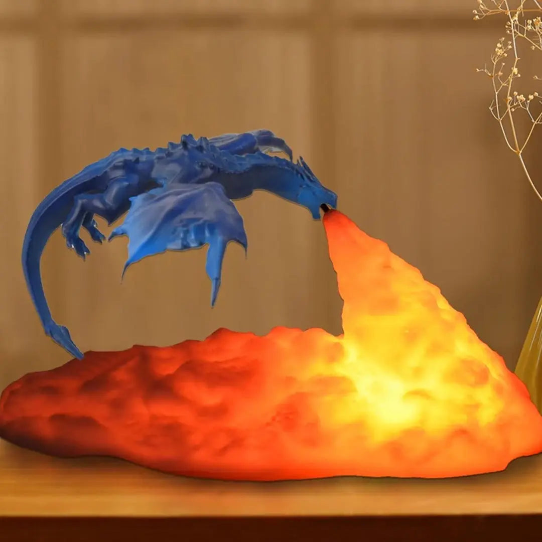 3D Room Decor Print LED Fire Dragon Ice Dragon Lamp