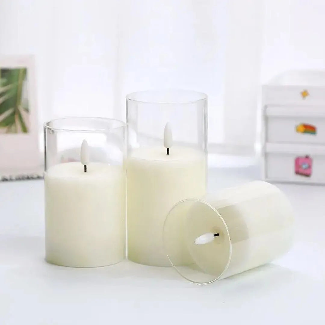 3Pcs Set Flameless Candles with Remote Timer