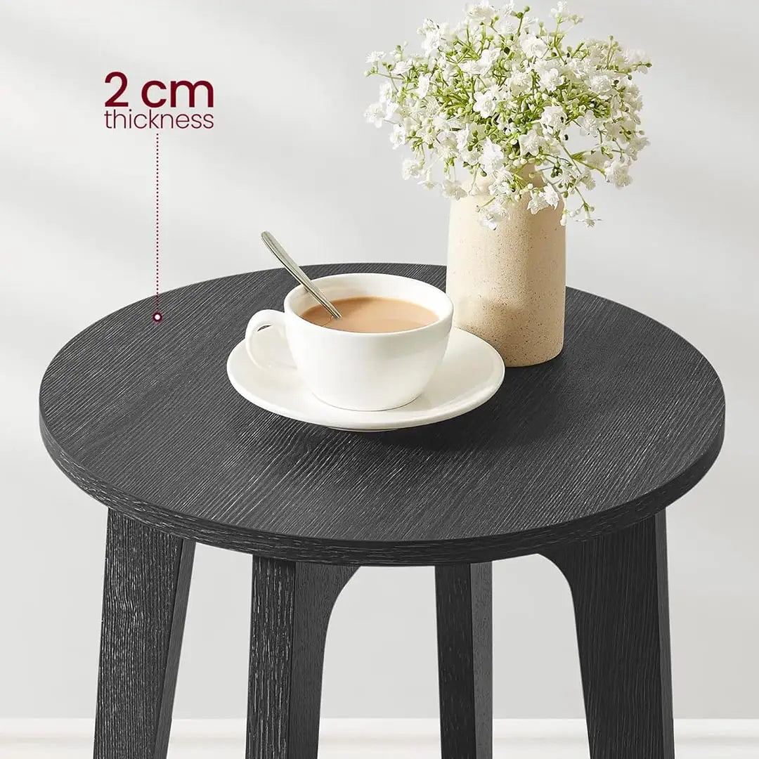 Modern Round Side Table with Lower Shelf