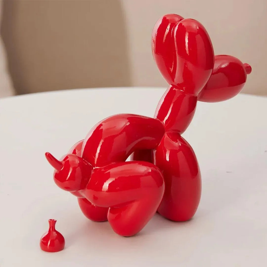 Balloon Pooping Dog Sculpture