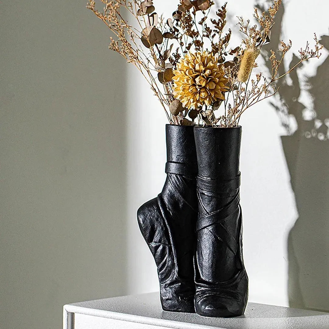 Ceramic Ballet Shoes Vase Sculpture