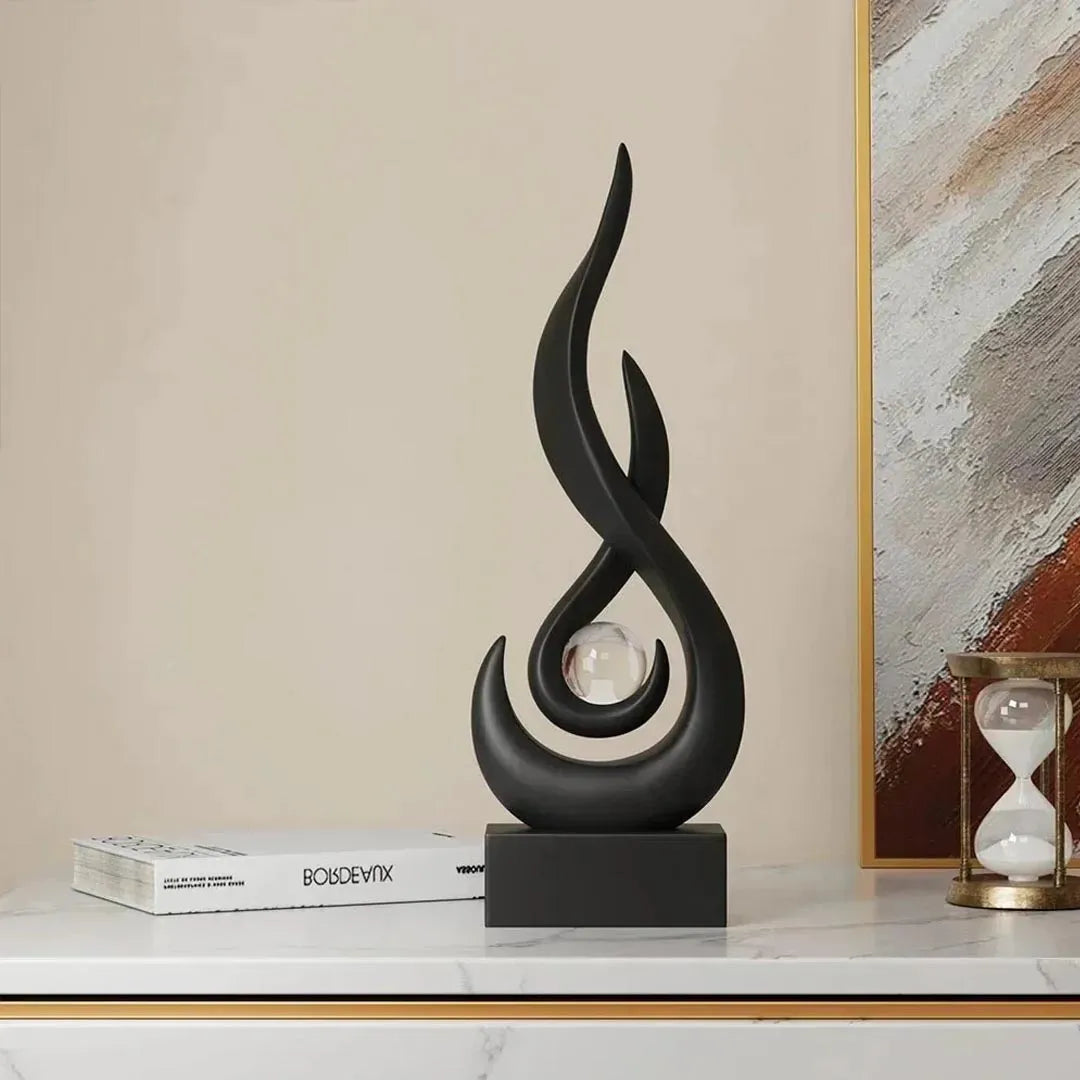 Modern Abstract Flame Sculpture - Ceramic Home Decor Piece