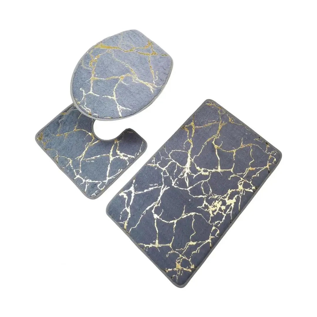3Pcs Toilet Carpet Set – Quick Dry Bathroom Rugs