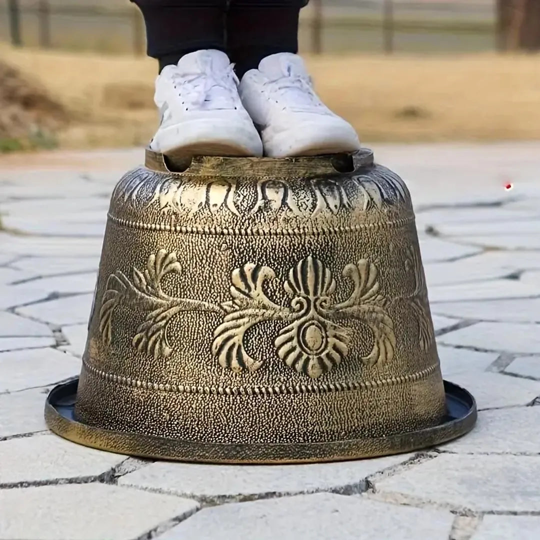 Bronze Resin Plant Pot - Thickened Round Flower Planter