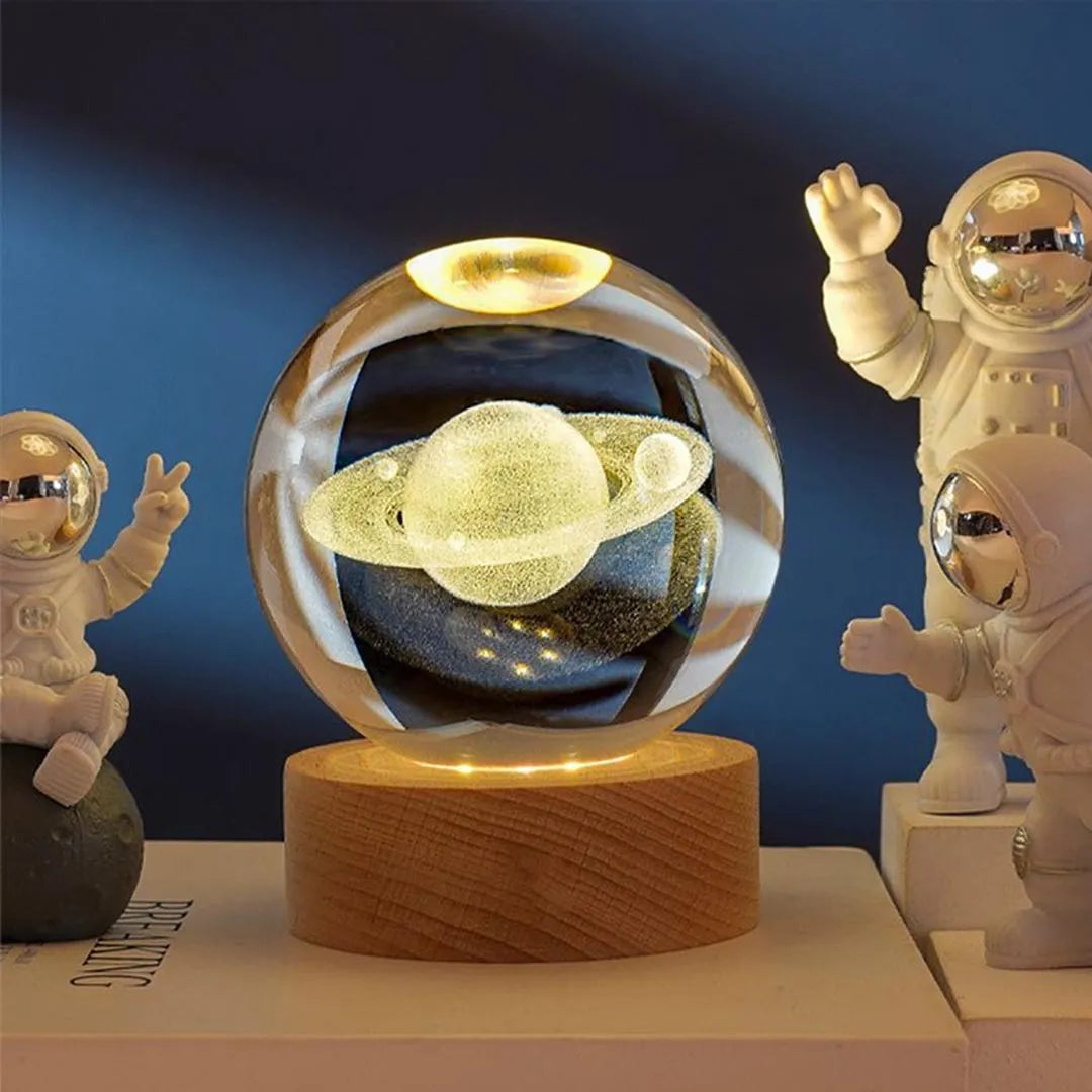 Crystal Ball Night Light - 3D Laser Engraved USB Lamp