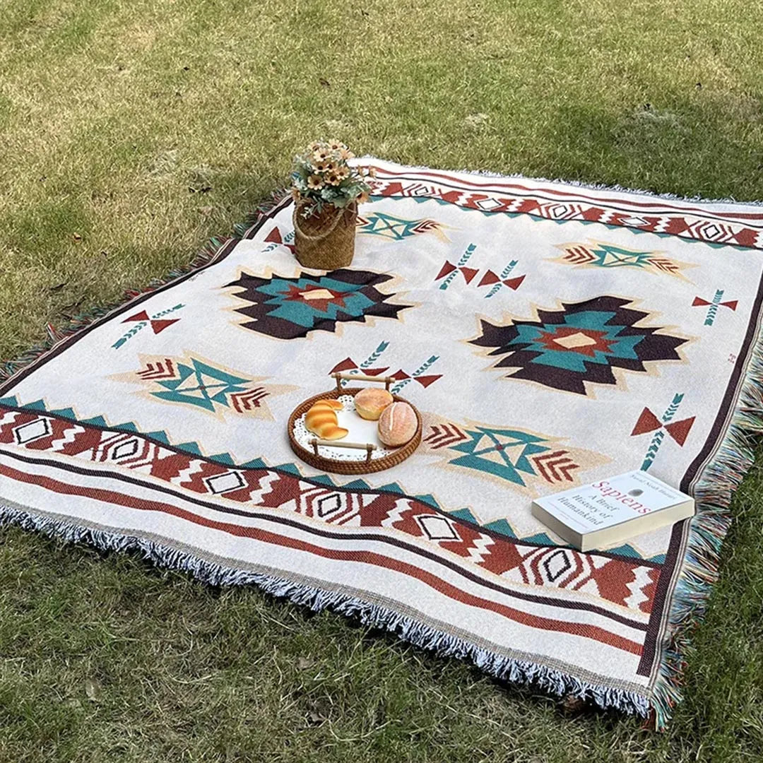Bohemian Style Decorative Blanket for Outdoor Camping, Travel & Home Decor