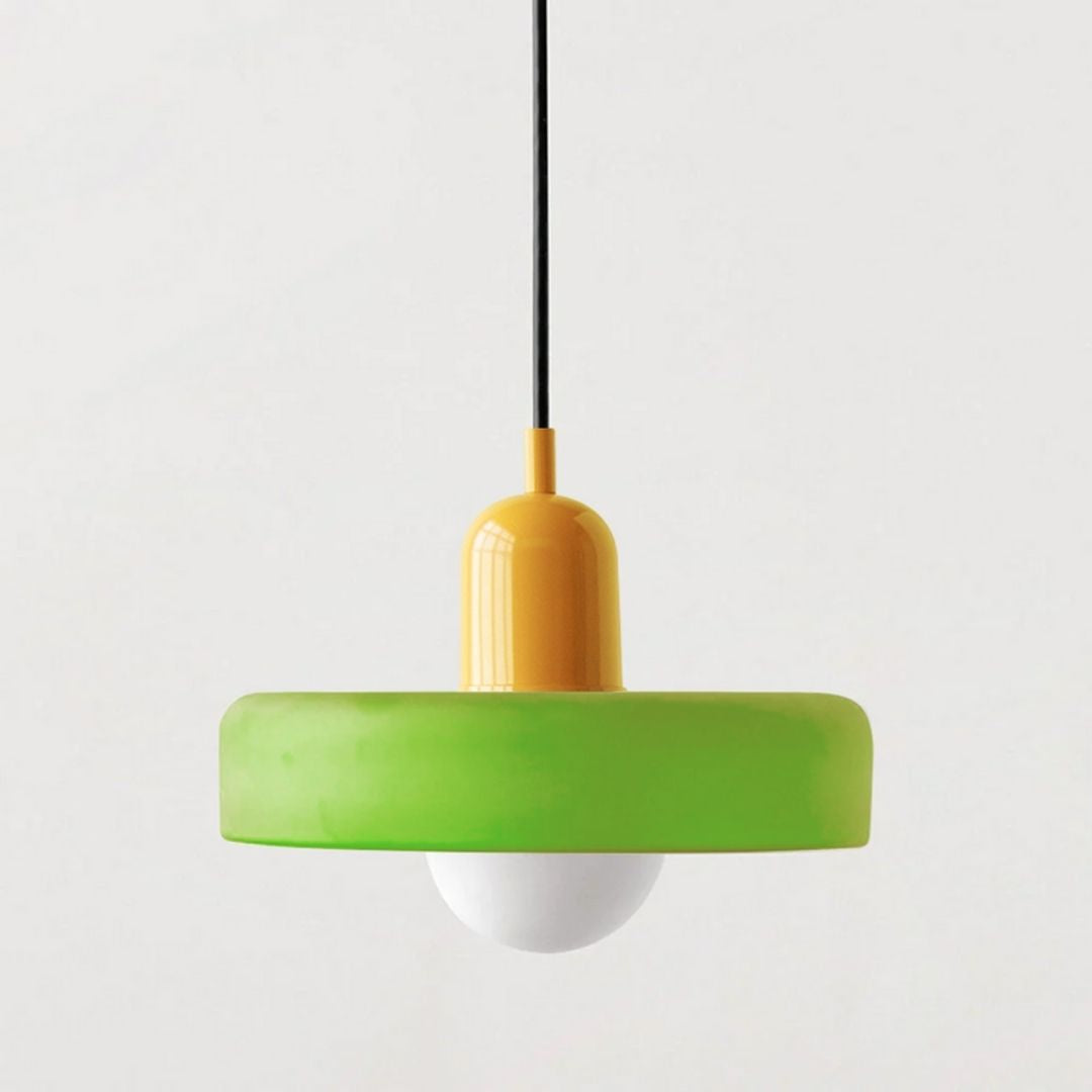 Bauhaus Colored Glass Pendant Light - Modern Minimalist Retro Hanging Fixture