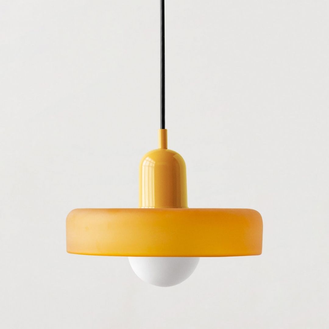 Bauhaus Colored Glass Pendant Light - Modern Minimalist Retro Hanging Fixture