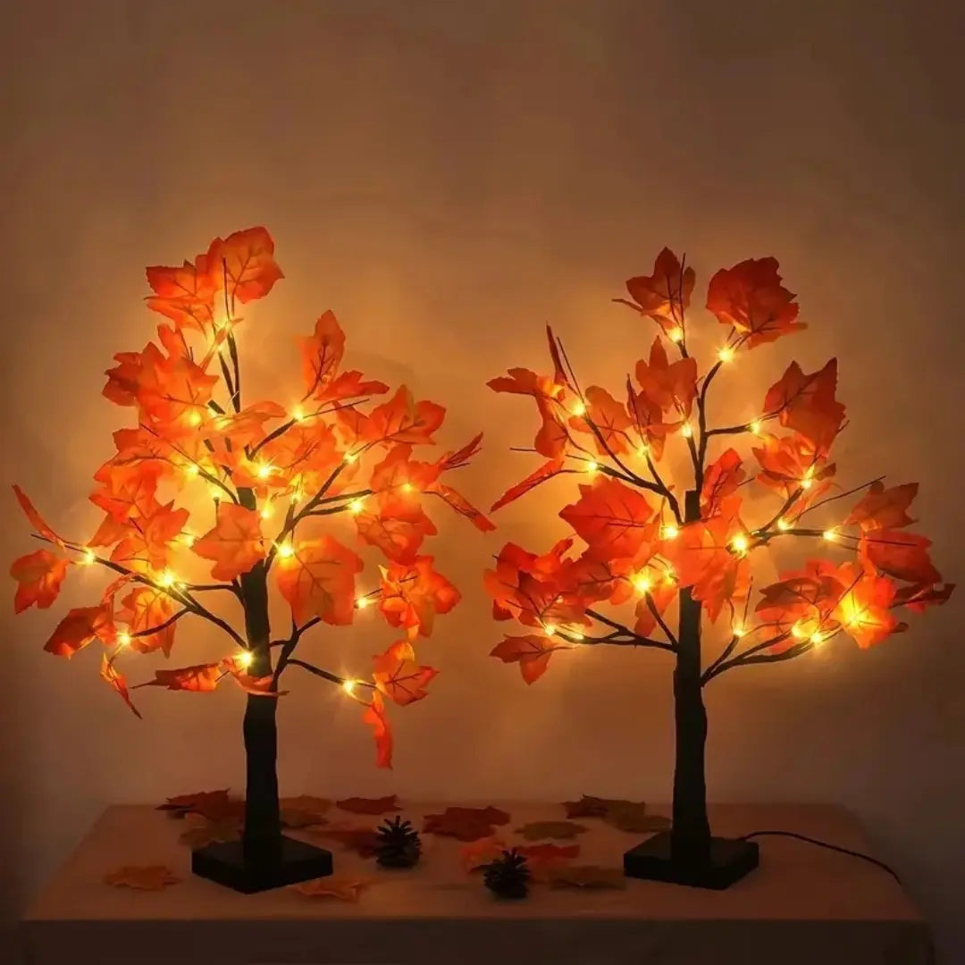 Artificial Maple Tree Lamp with LED Lights - Perfect for Halloween and Christmas Decor