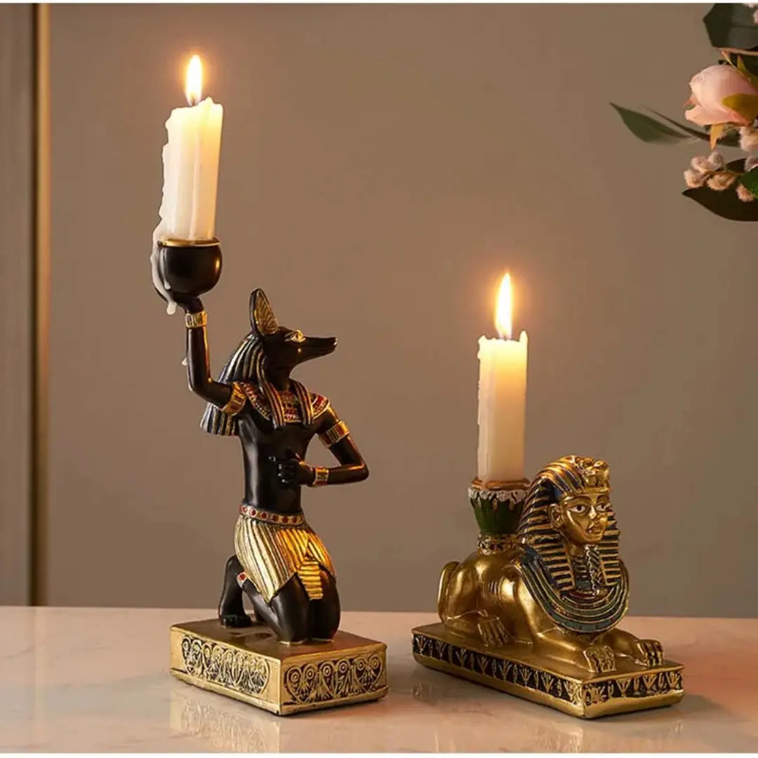 Set of 3 Pcs Ancient Egyptian Candle Holders