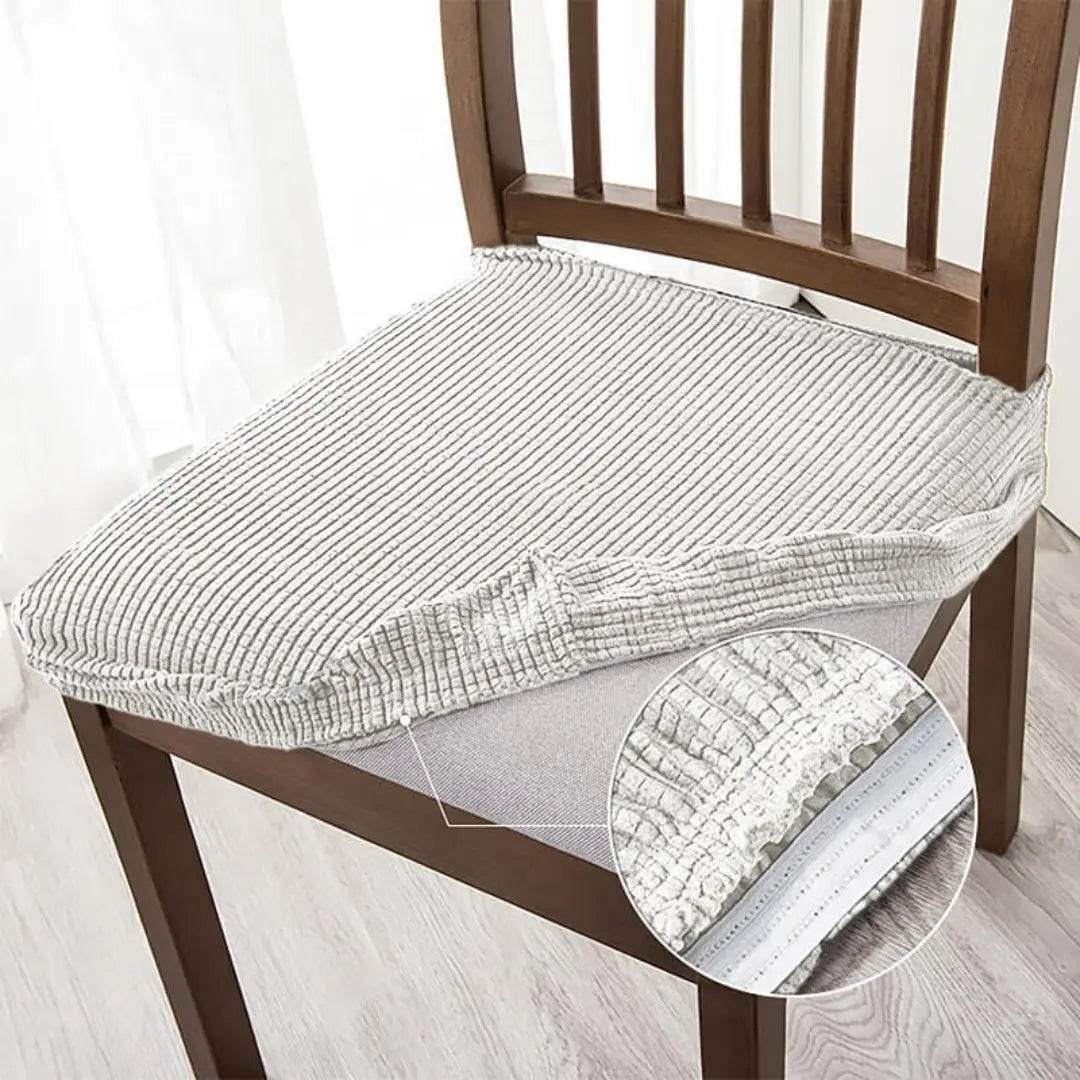 Zivora Dining Chair Seat Covers - Stretch Jacquard Slipcovers with Elastic Band