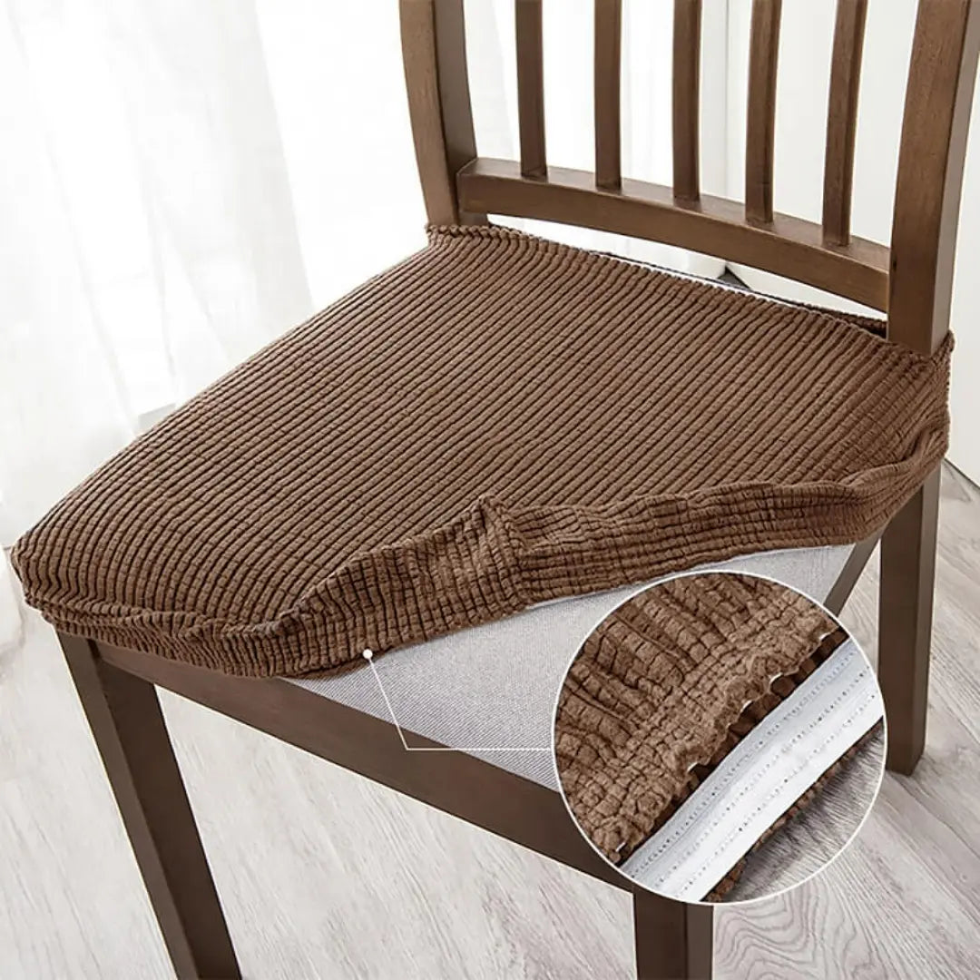 Zivora Dining Chair Seat Covers - Stretch Jacquard Slipcovers with Elastic Band