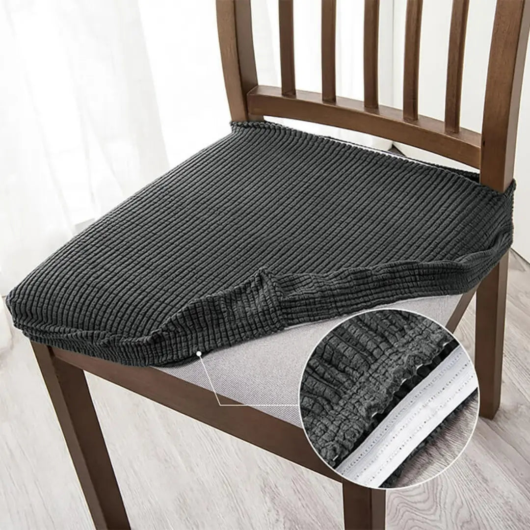 Zivora Dining Chair Seat Covers - Stretch Jacquard Slipcovers with Elastic Band