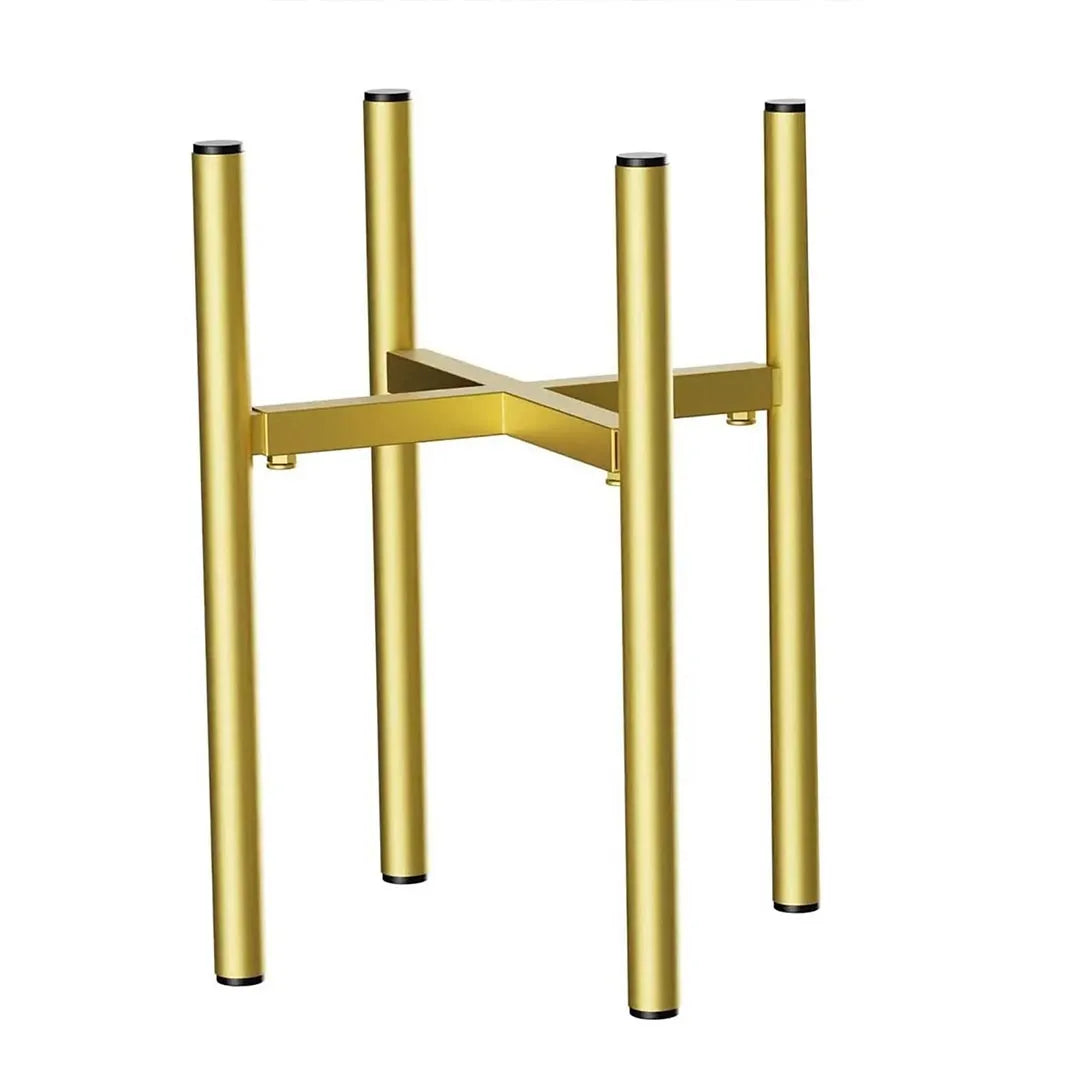 Adjustable Gold Plant Stand - Indoor & Outdoor Iron Flower Pot Holder
