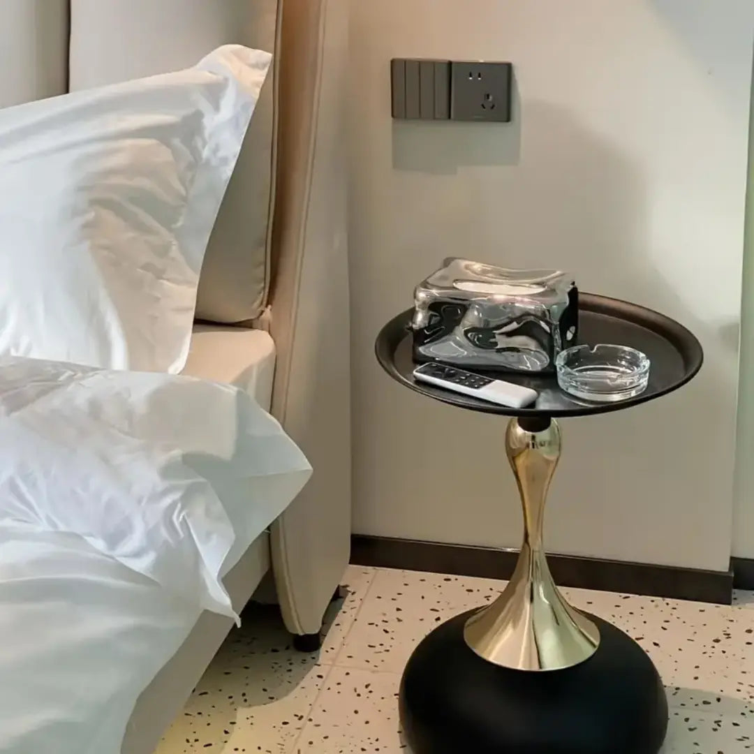 Modern Round Side Table - Coffee Table for Living Room, Bedroom and Balcony