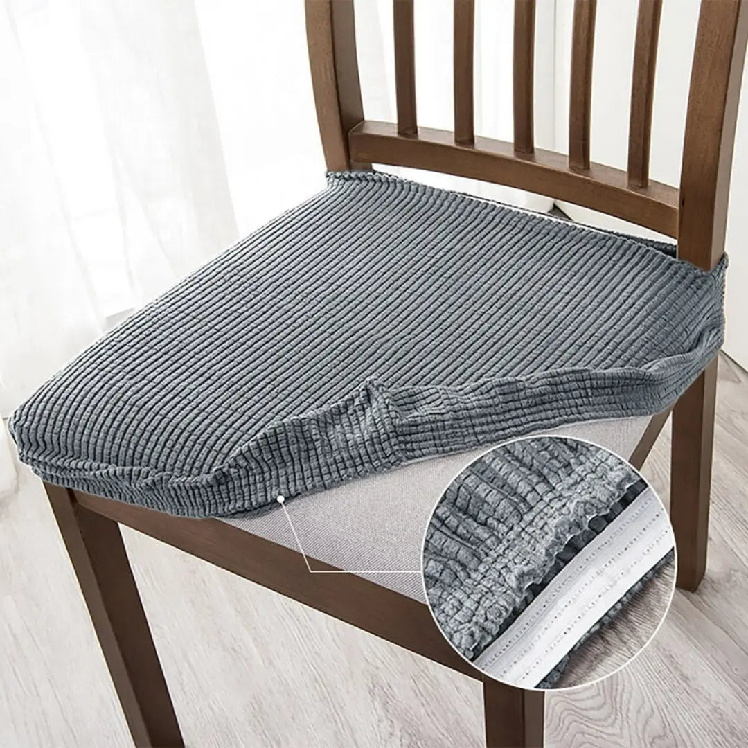 Zivora Dining Chair Seat Covers - Stretch Jacquard Slipcovers with Elastic Band
