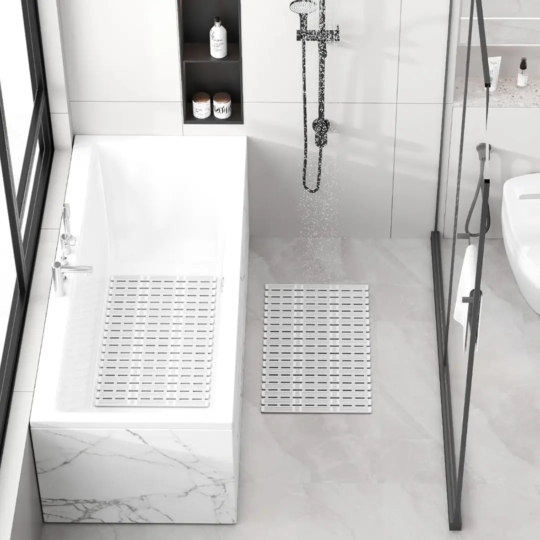 Non Slip Shower Mat - Anti Mould TPE Bath Mat with Suction Cups