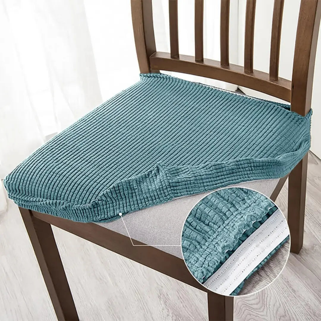 Zivora Dining Chair Seat Covers - Stretch Jacquard Slipcovers with Elastic Band