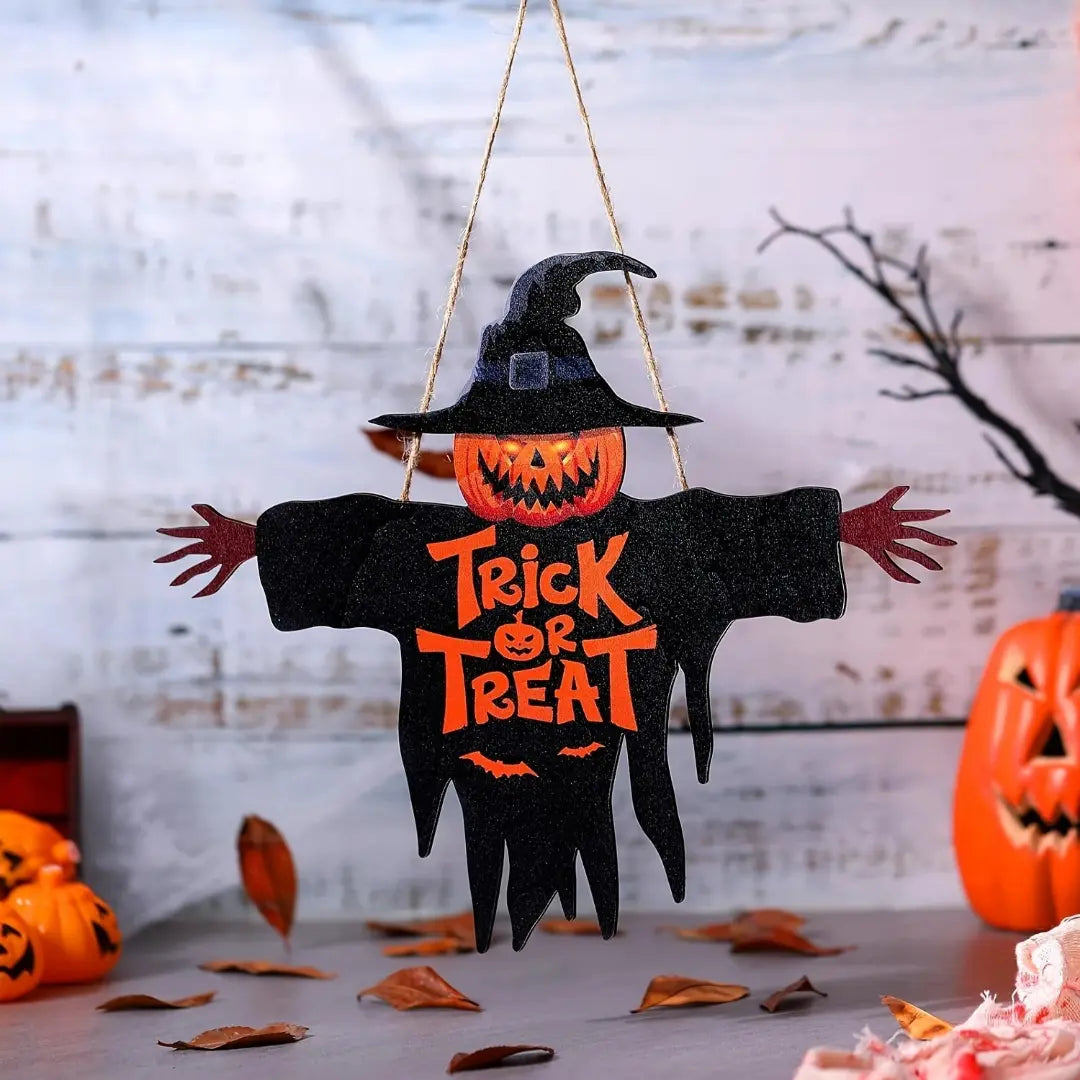 2D Halloween Trick-or-Treat Wooden Sign