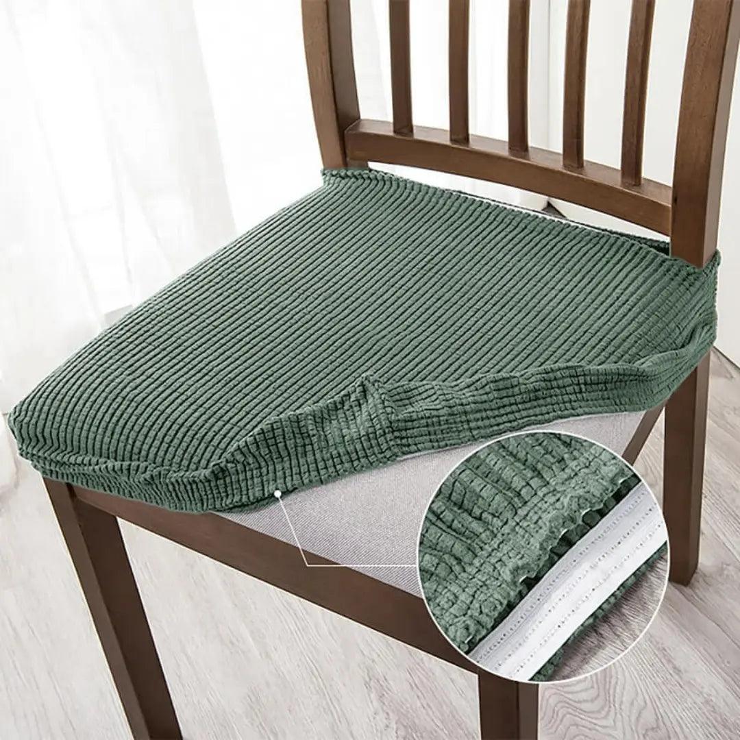 Zivora Dining Chair Seat Covers - Stretch Jacquard Slipcovers with Elastic Band
