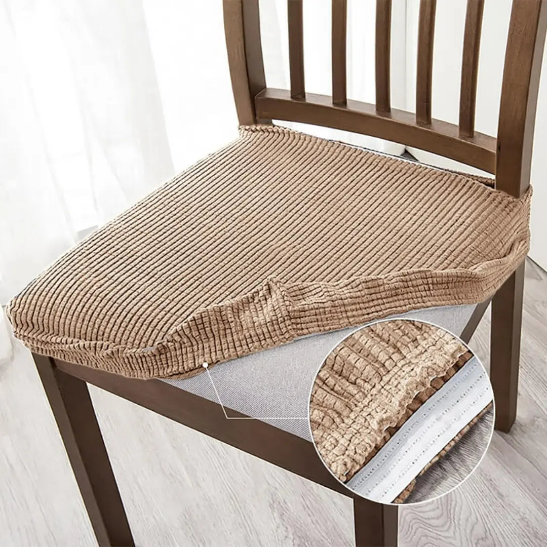 Zivora Dining Chair Seat Covers - Stretch Jacquard Slipcovers with Elastic Band