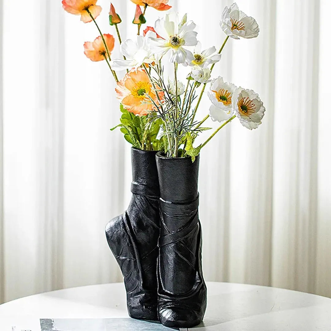Ceramic Ballet Shoes Vase Sculpture