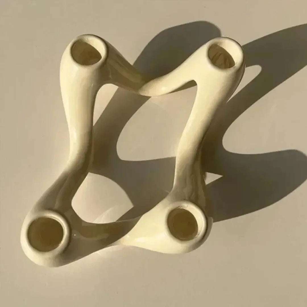 Ceramic Wave Shaped Candle Holder