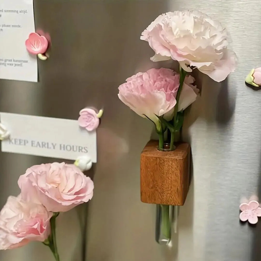 Wooden Test Tube Vase - Magnetic DIY Flower Arrangement