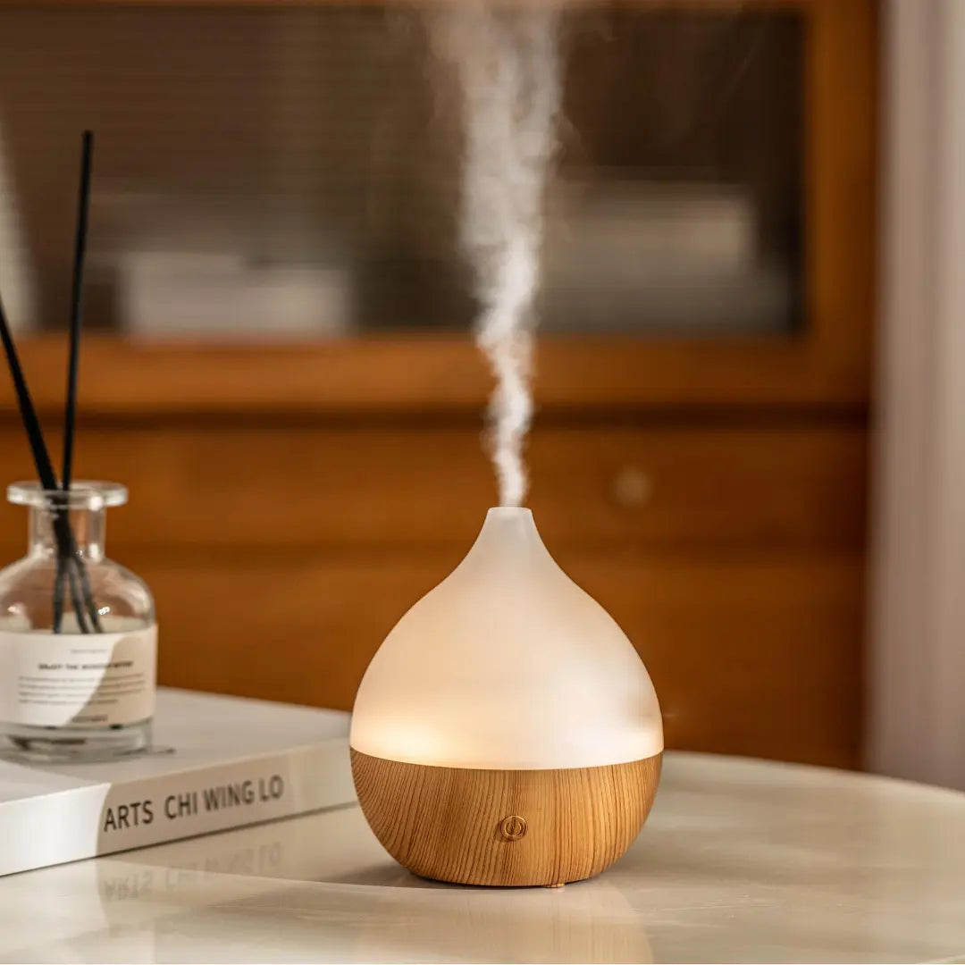 Ultrasonic Essential Oil Diffuser 100ml - Compact Humidifier with Warm LED Light