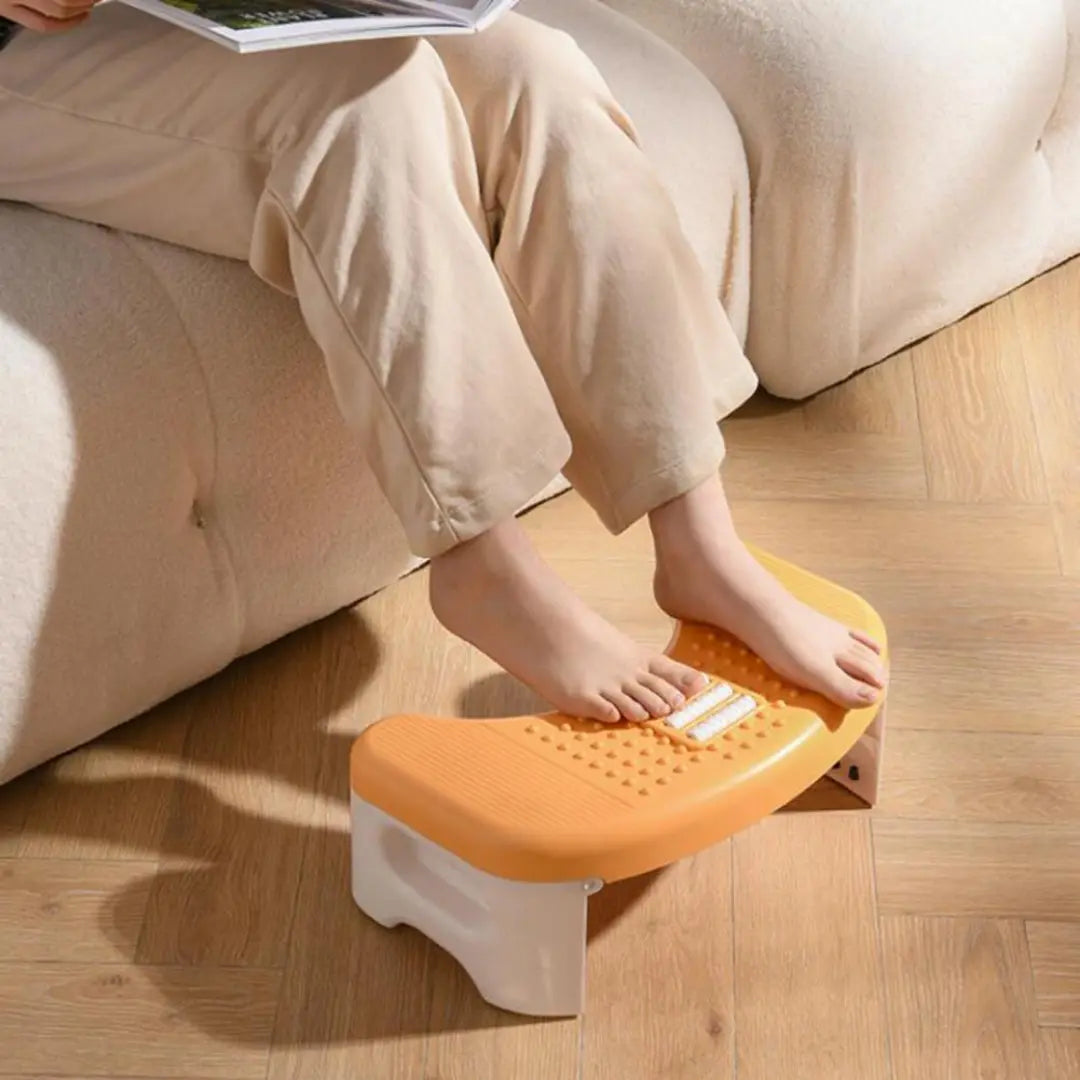 Collapsible Toilet Foot Stool - Non-Slip Circular Step Stool with Massage Roller