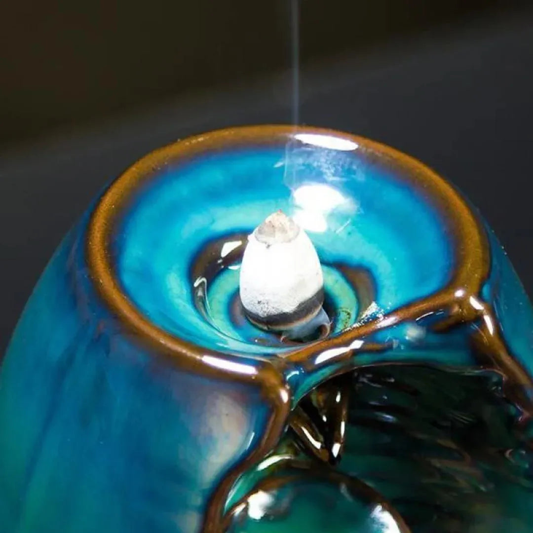 Blue Ceramic Backflow Incense Burner