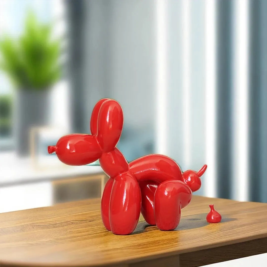 Balloon Pooping Dog Sculpture