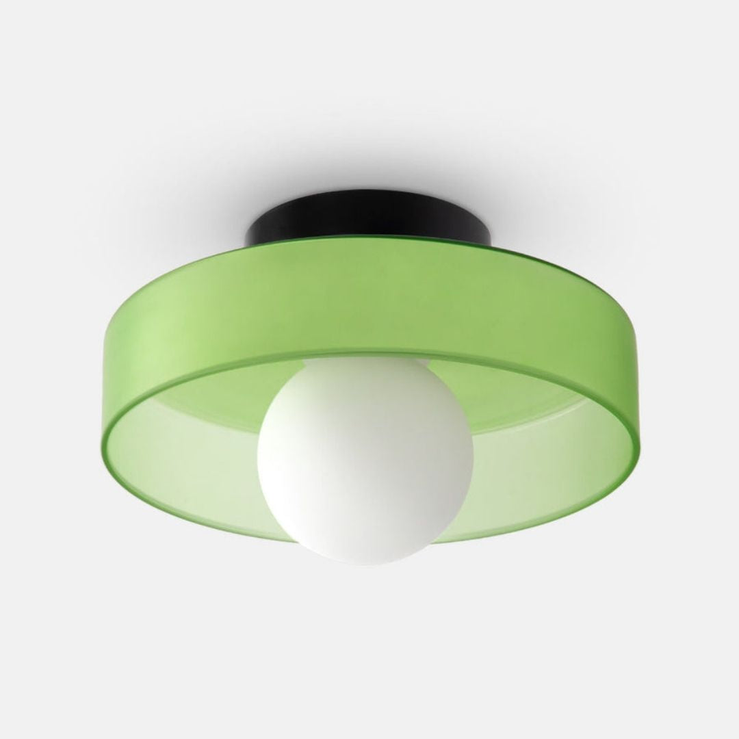 Modern Round Ceiling Light - Minimalist Glass LED Fixture with Customizable Colours