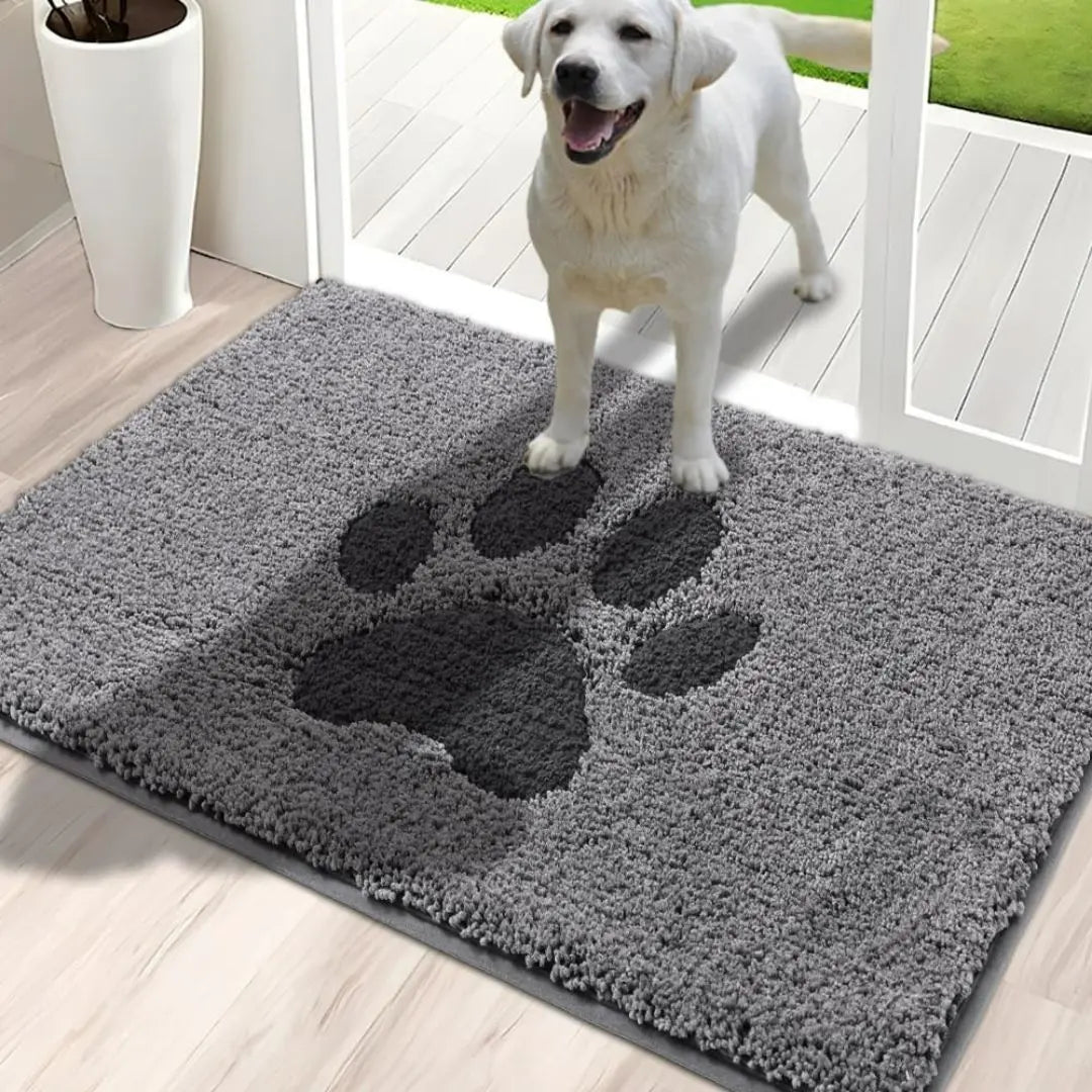 PawHarbor PlushGuard Dirt Trapper Mat - Super-Absorbent Rug for Muddy Paws