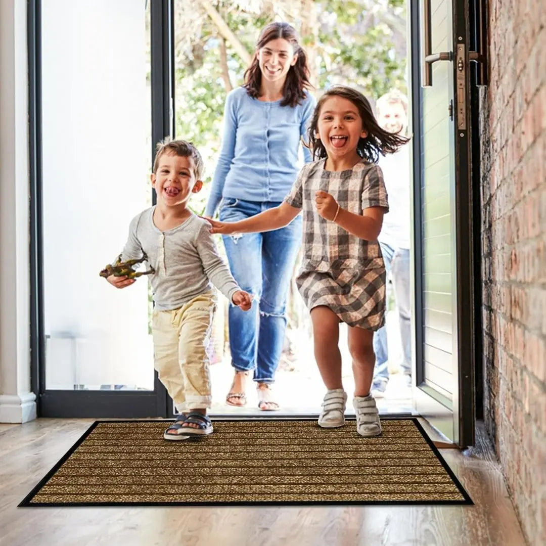 RibbedGuard Heavy-Duty Door Mat - Non-Slip Rubber Backed Indoor and Outdoor Entrance Mat