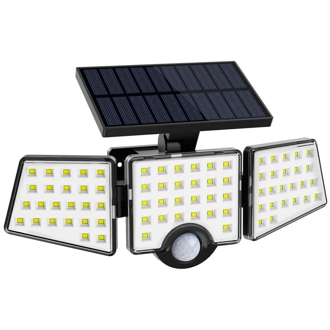 Lumora Solar Security Lights - 1000LM Floodlights with 3 Adjustable Heads and Motion Sensor