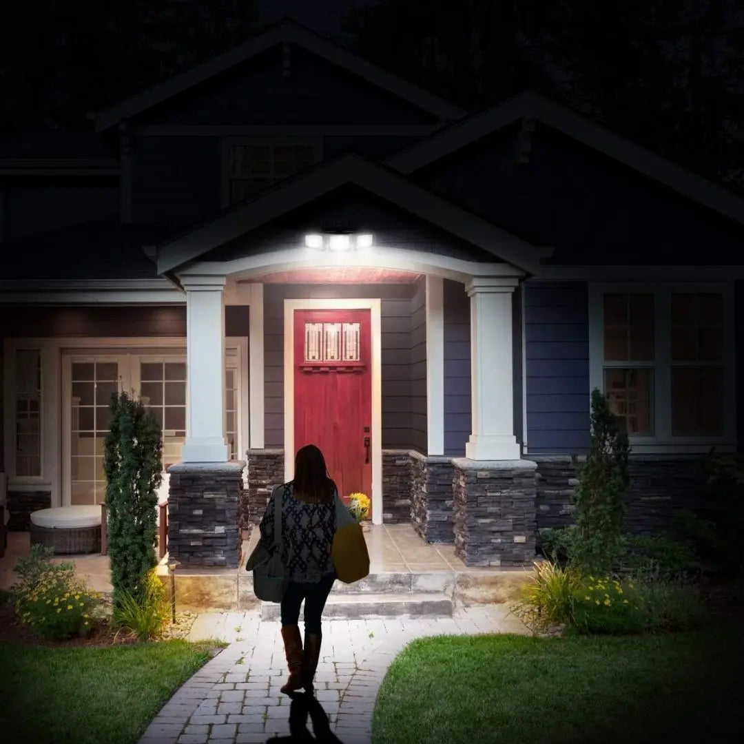 Lumora Solar Security Lights - 1000LM Floodlights with 3 Adjustable Heads and Motion Sensor