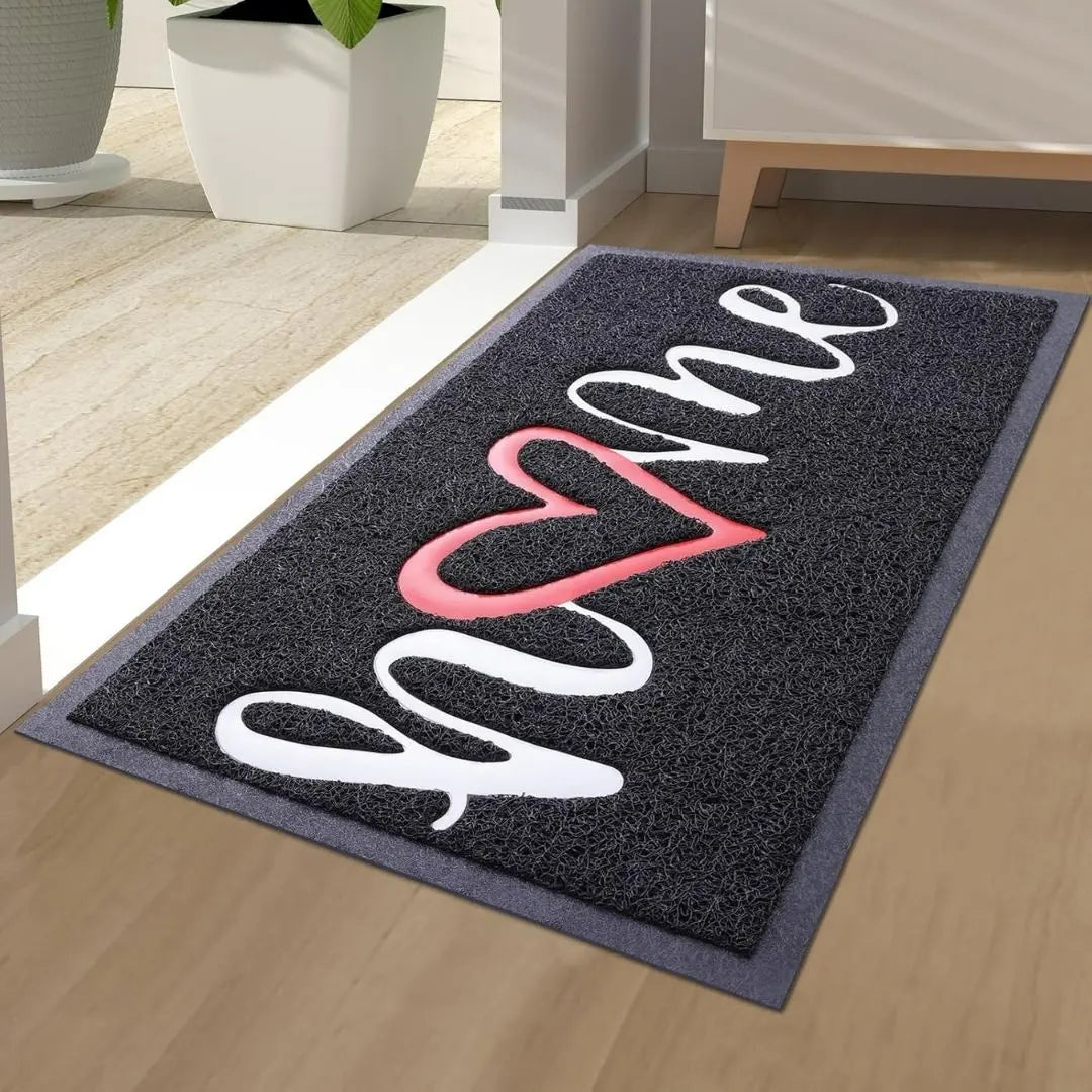 Threshold Atelier Script Door Mat - Low-Profile Non-Slip PVC and Rubber Entrance Mat