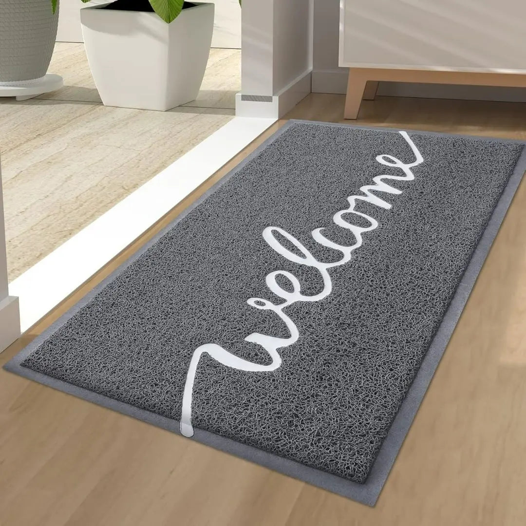 Threshold Atelier Script Door Mat - Low-Profile Non-Slip PVC and Rubber Entrance Mat