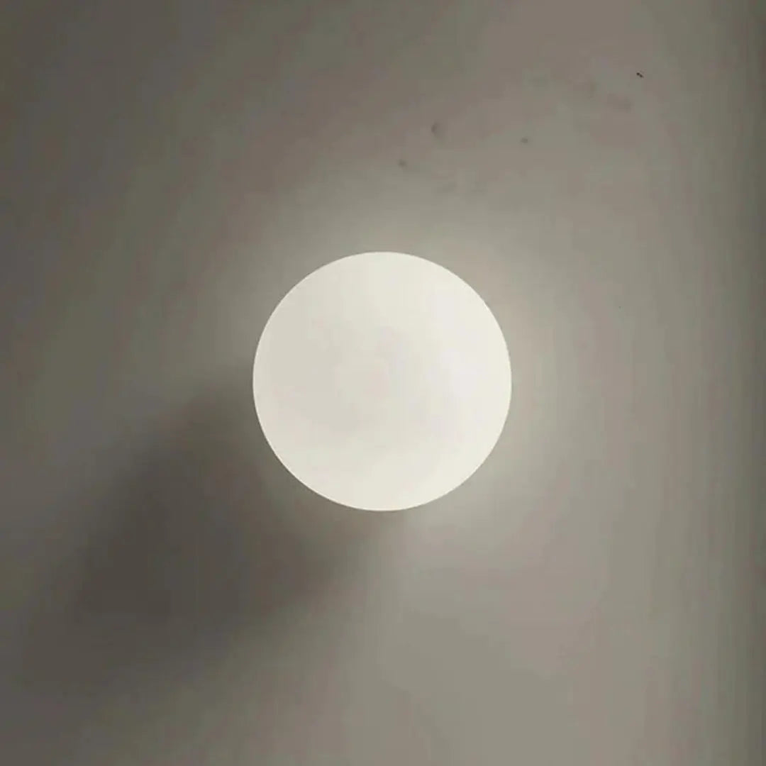 Aditya Circular Wall Light - Sleek Milk Glass Elegance for Modern Interiors