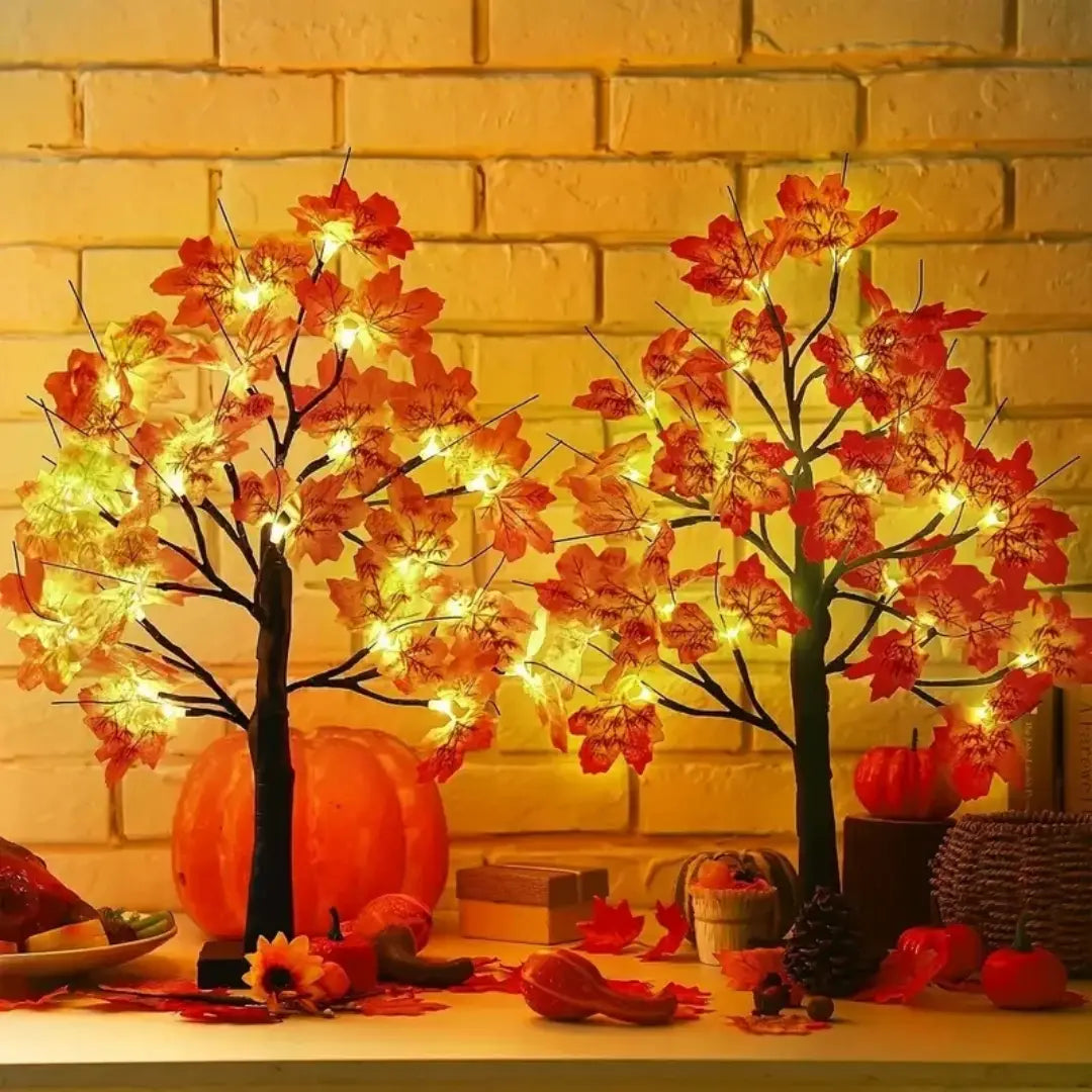 Artificial Maple Tree Lamp with LED Lights - Perfect for Halloween and Christmas Decor