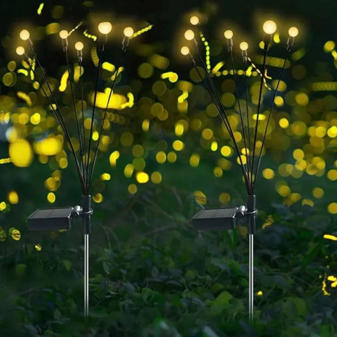 Firefly Solar Garden Lights - Waterproof Outdoor LED Stakes